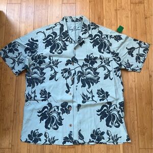 Tommy Bahama Blue and White Tropical Shirt